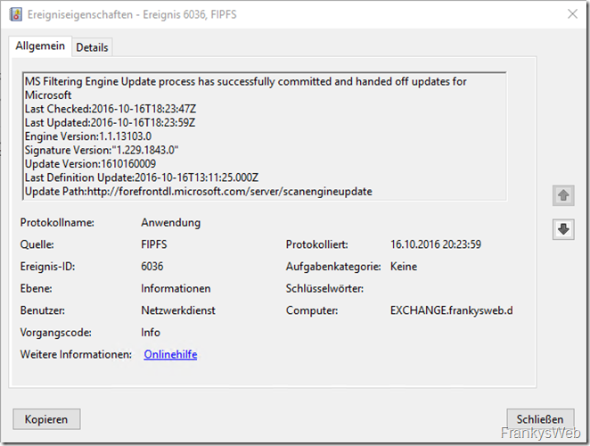 FIPFS Update erfolgreich