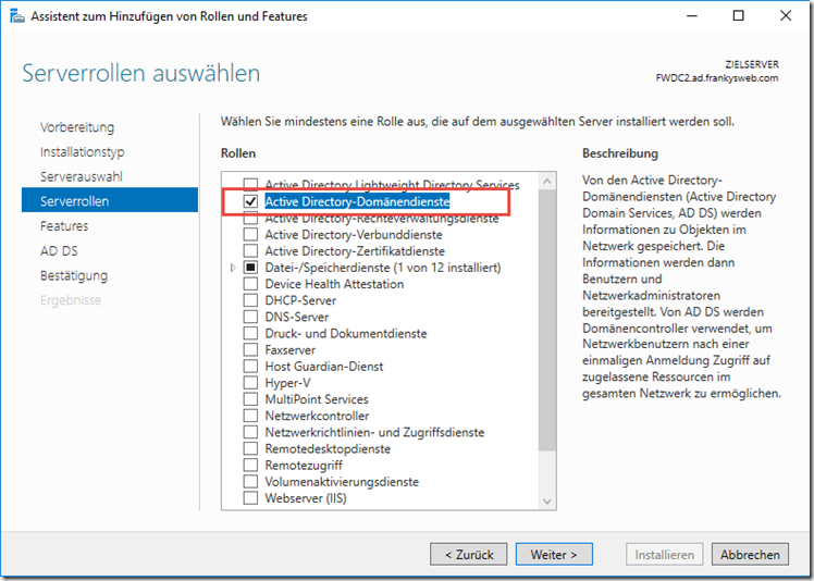 Active Directory Rolle