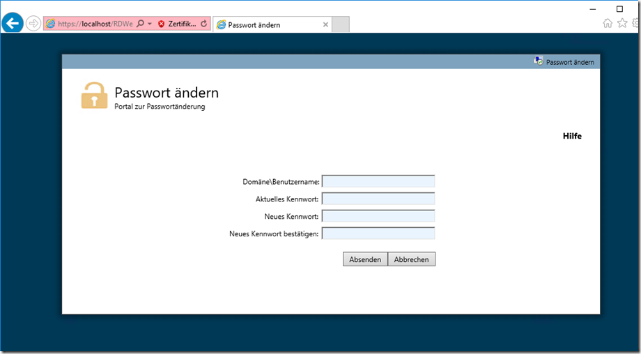 Active Directory Portal zur Passwortänderung