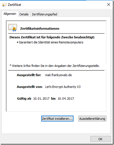 Zertifikate von Let's Encrypt