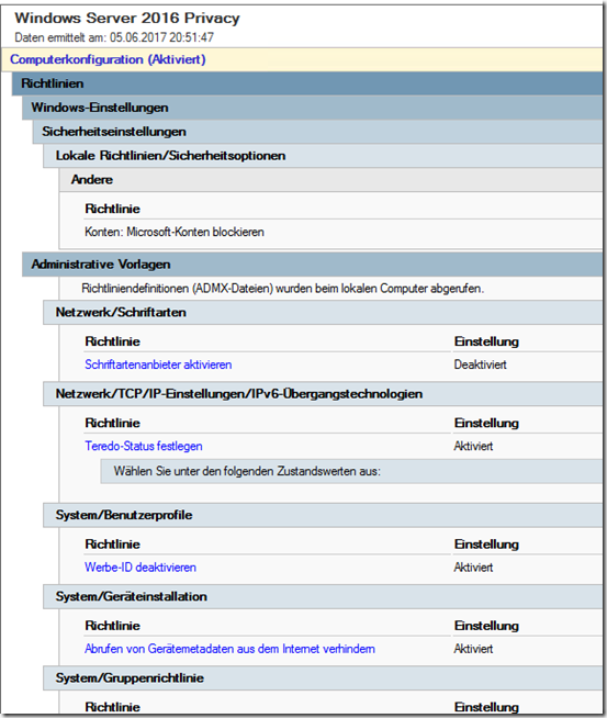 Gruppenrichtlinie für die Datenschutz