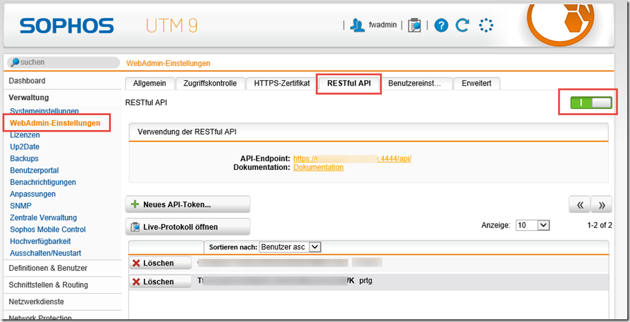 PRTG und Sophos UTM Webserver Protection (WAF)