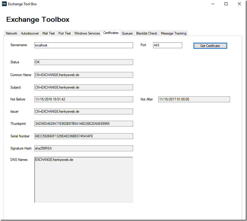 Exchange Toolbox