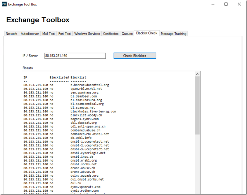 Exchange Toolbox