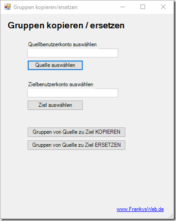 Active Directory Gruppen von Benutzer zu Benutzer kopieren