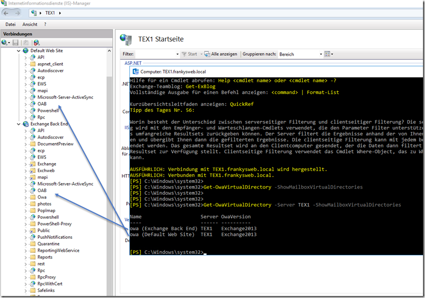 IIS und Exchange Shell