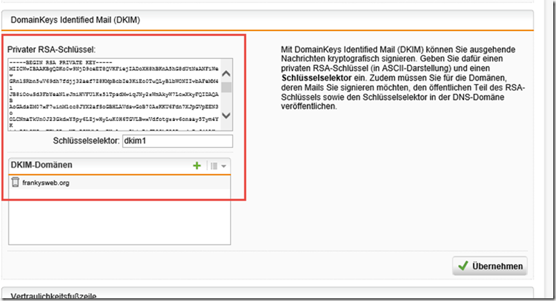 Sophos UTM DKIM