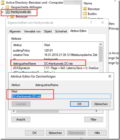 Empfänger Authentifizierung mittels Active Directory