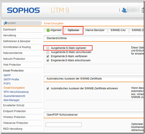 Signierung von Mails mittels S/MIME problematisch