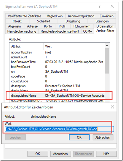 Empfänger Authentifizierung mittels Active Directory