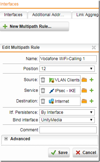 Vodafone WiFi-Calling mittels Sophos UTM 9