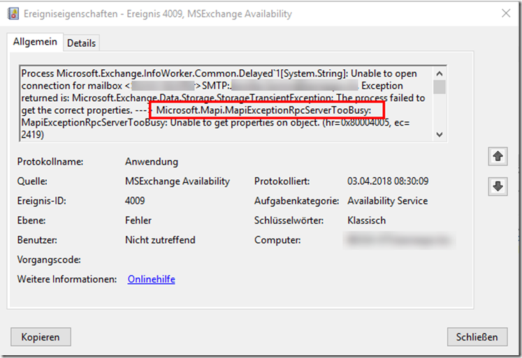 MapiExceptionRpcServerTooBusy