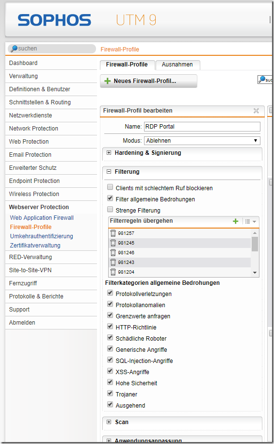 RDP im Browser: Apache Guacamole und Sophos UTM