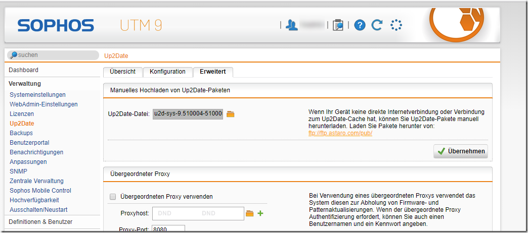 Neues Update für Sophos UTM (9.510-5)