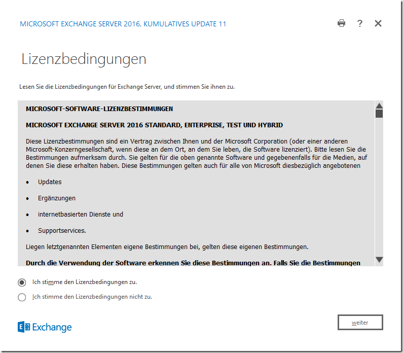 HowTo: Installation Exchange 2016 CU11 auf Server 2016