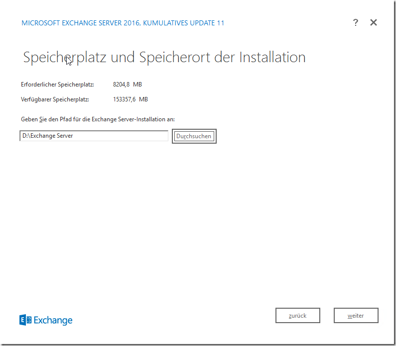 HowTo: Installation Exchange 2016 CU11 auf Server 2016