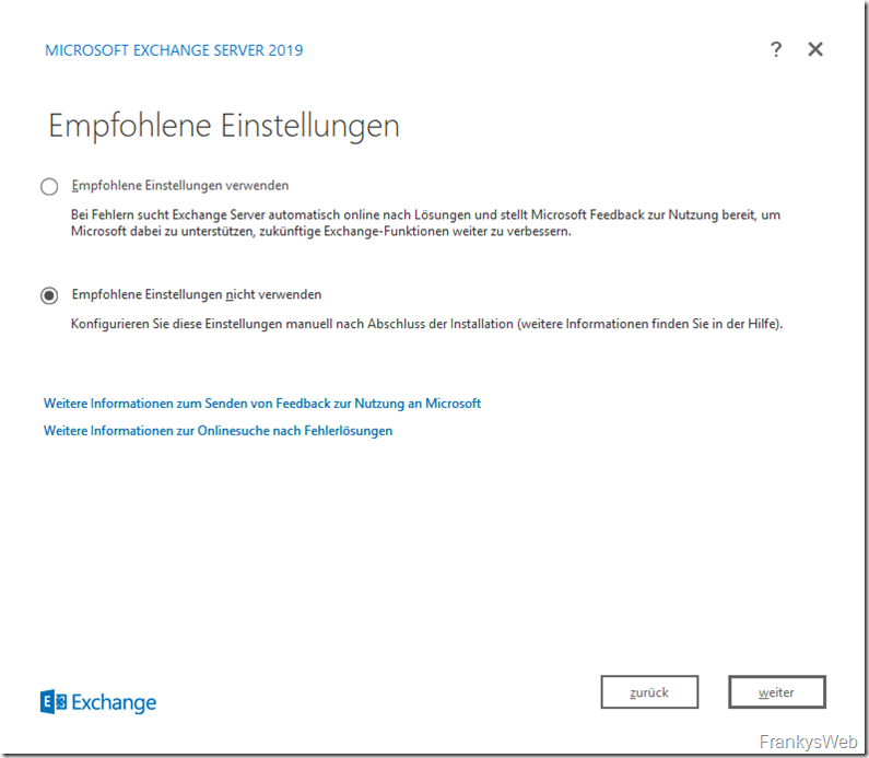 HowTo: Installation von Exchange 2019 auf Server 2019