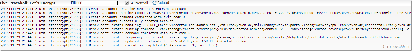 Sophos UTM 9.6: Kostenlose Let’s Encrypt Zertifikate