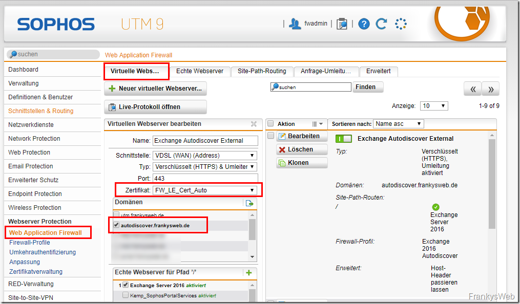 Sophos UTM 9.6: Kostenlose Let’s Encrypt Zertifikate