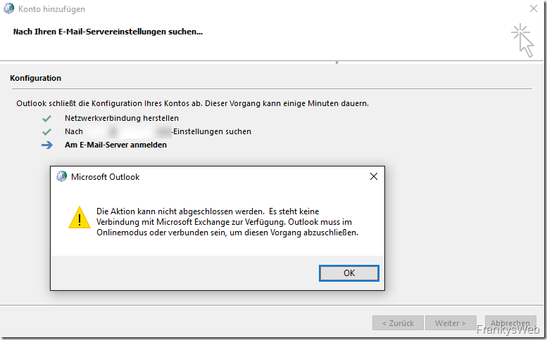Exchange Migration: Probleme mit der Outlook Verbindung
