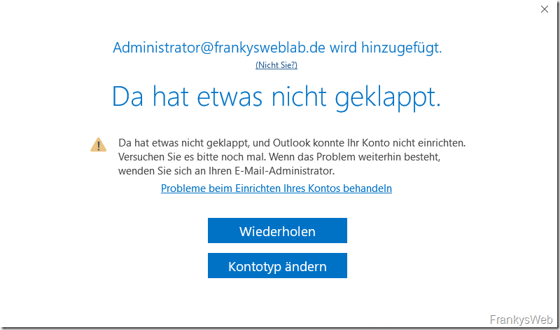 Exchange Migration: Probleme mit der Outlook Verbindung