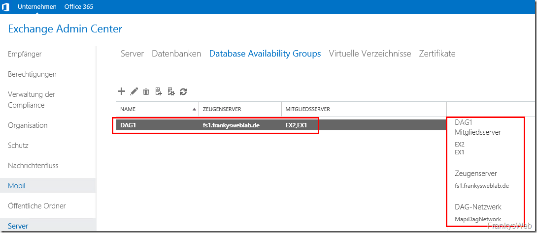 Exchange 2019: Database Availability Group (DAG)