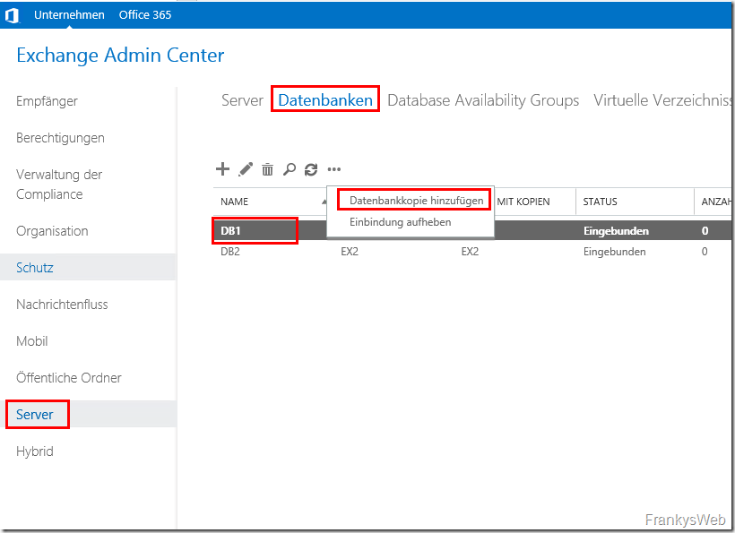 Exchange 2019: Database Availability Group (DAG)