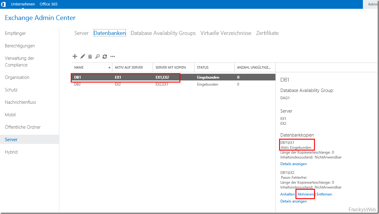 Exchange 2019: Database Availability Group (DAG)