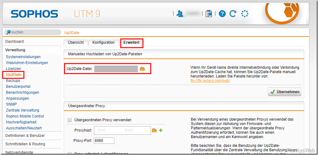 Sophos UTM: Neues Updates (UTM 9.601-5)