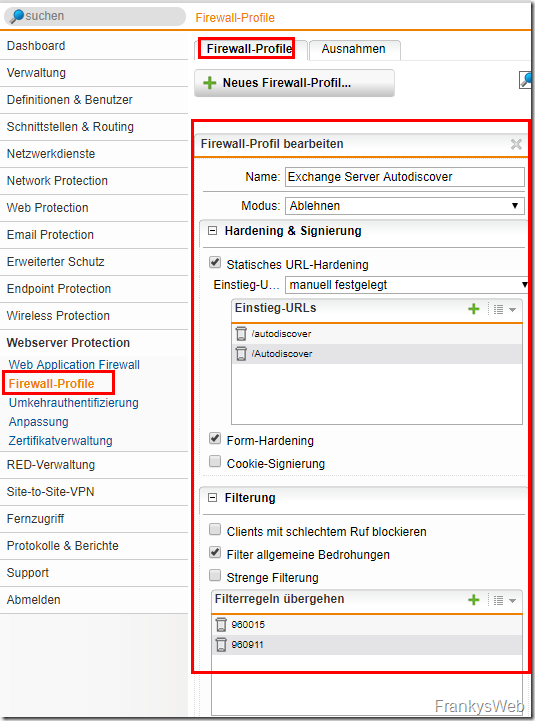 Sophos UTM 9.6: Let’s Encrypt, Webserver Protection und Exchange 2016/2019