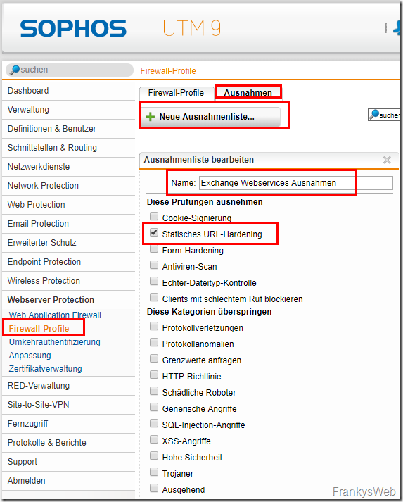 Sophos UTM 9.6: Let’s Encrypt, Webserver Protection und Exchange 2016/2019