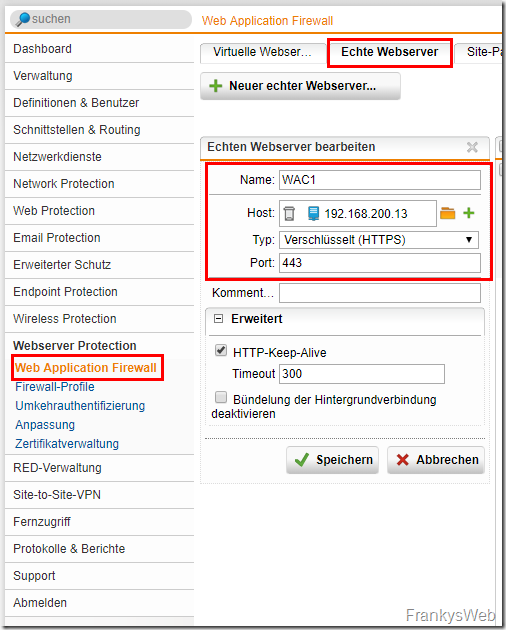 Windows Admin Center und Sophos UTM 9.6 WAF (WebSocket)