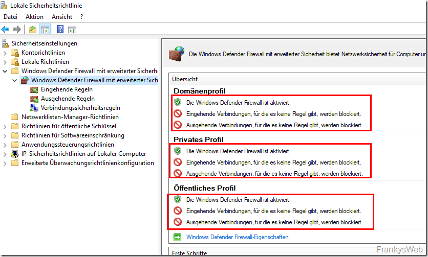 Windows Firewall Sicherheit