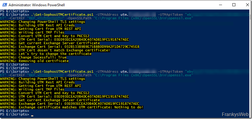 Sophos UTM: Zertifikat der WAF mittels PowerShell exportieren (Exchange Version)