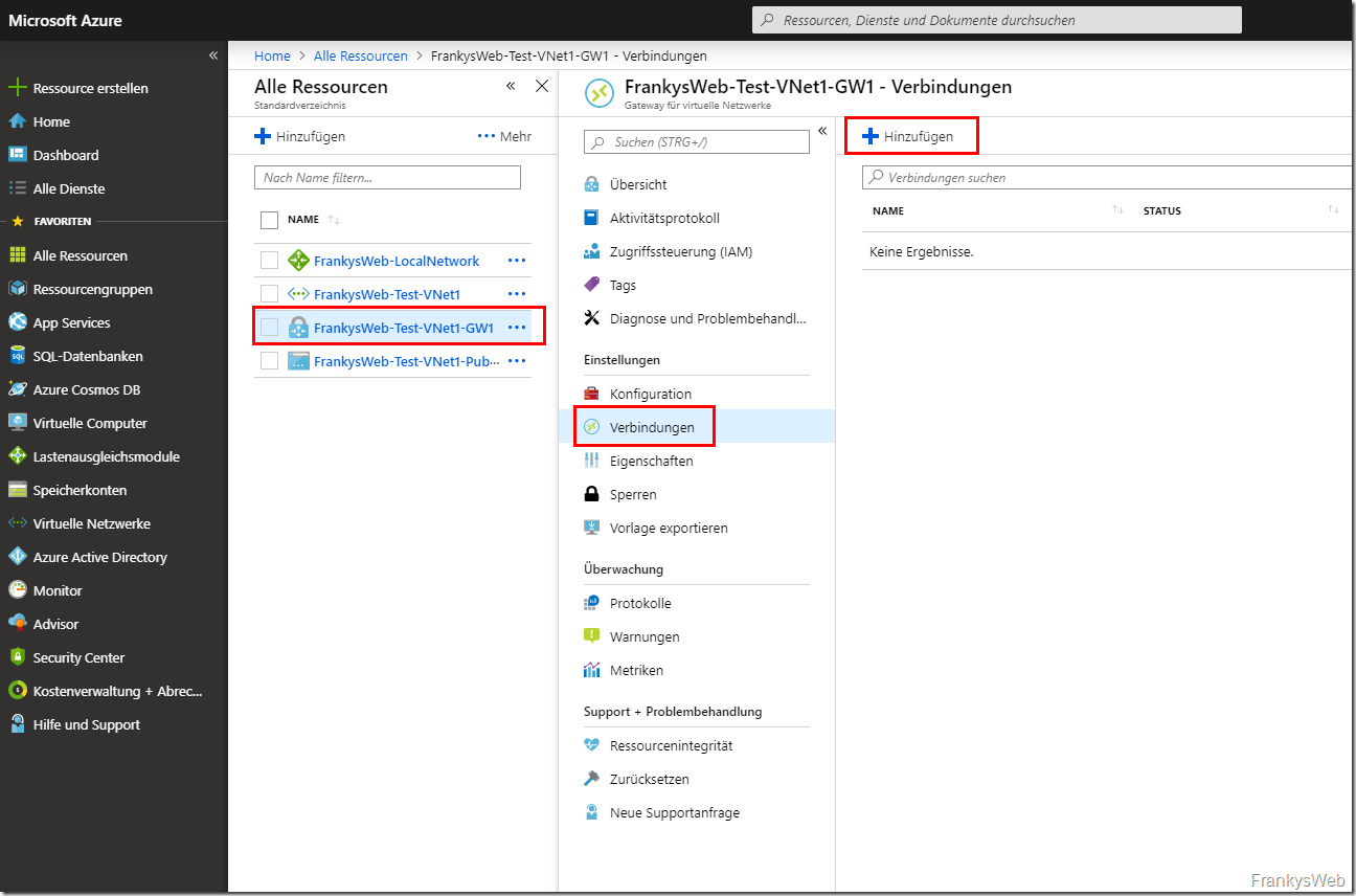 Azure Site-2-Site Verbindung