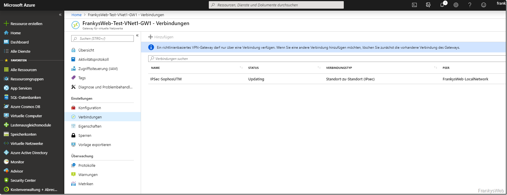 Azure Site-2-Site Verbindung