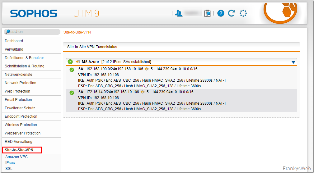 UTM IPsec SAs