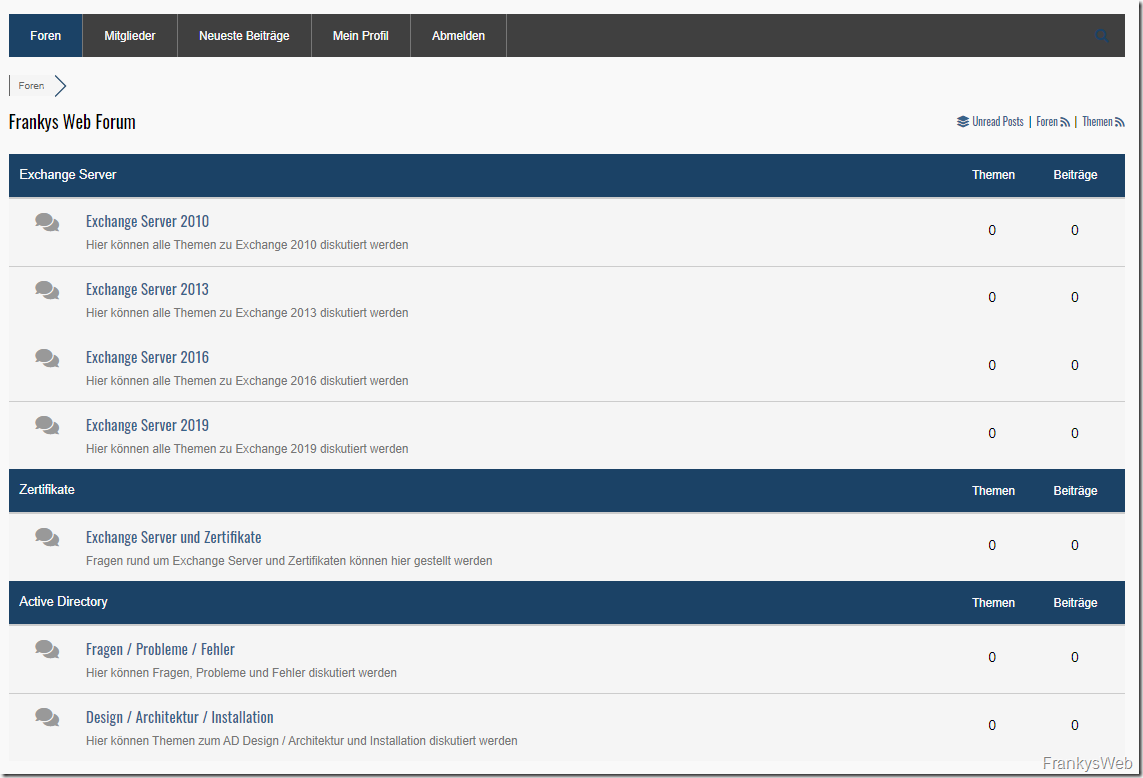 FrankysWeb hat jetzt ein Forum