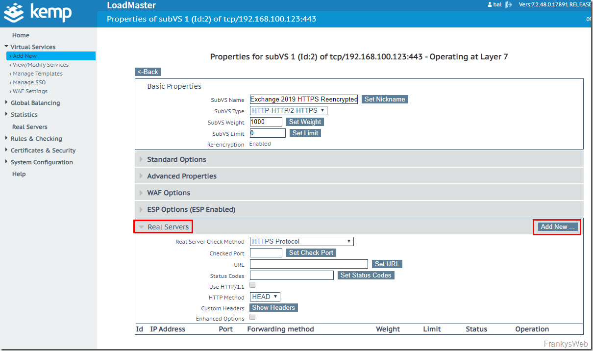 Howto: Exchange 2019 und Kemp Loadmaster mit ESP