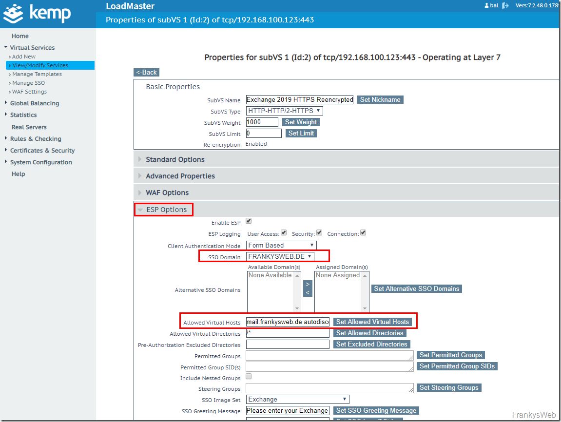 Howto: Exchange 2019 und Kemp Loadmaster mit ESP