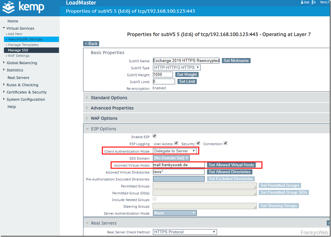 Howto: Exchange 2019 und Kemp Loadmaster mit ESP