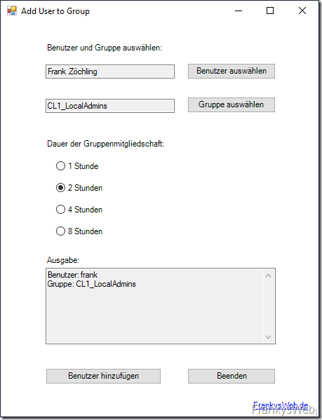 Add User to Group GUI