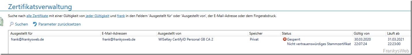NoSpamProxy S/MIME certificate