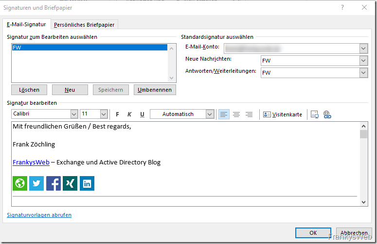 Outlook Roaming Signatures