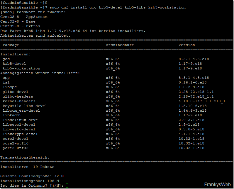 Ansible Authentifizierung mittels Kerberos