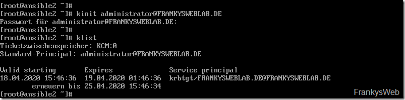 Ansible Authentifizierung mittels Kerberos