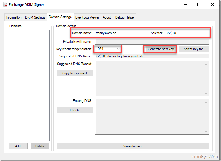 Domain Settings