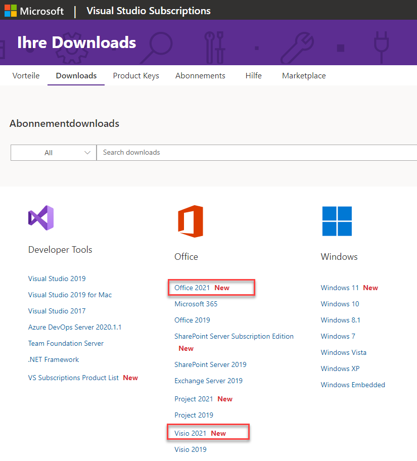 Visual Studio Portal