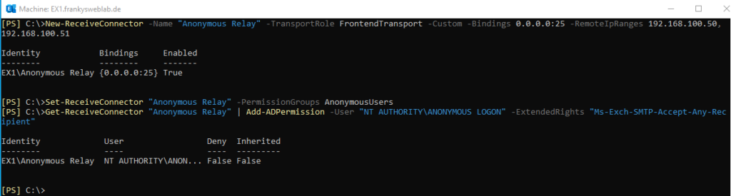 Exchange 2019: Anonymes Relay konfigurieren