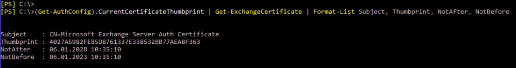 Microsoft Exchange Server Auth Certificate